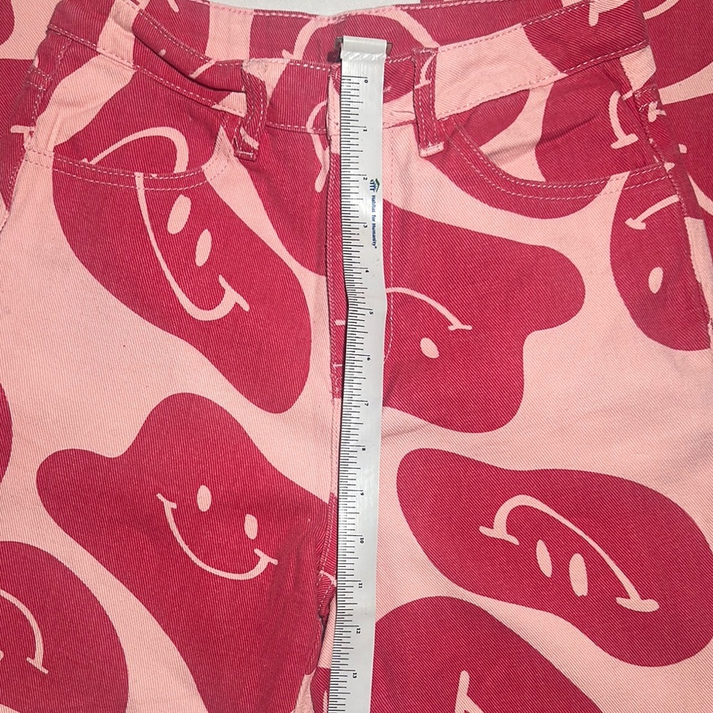 Funky Boutique Smiley Face Jeans Pink - Picture 2 of 8